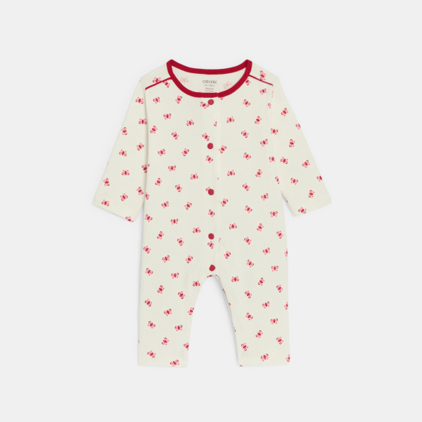 بيجاما بدون أقدام، مرسوم عليها فراشة، للطفلة الصغيرة